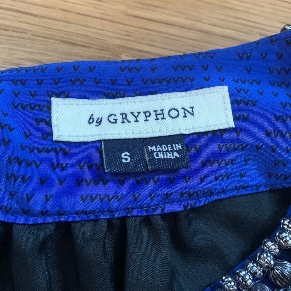 ANTHRO by Gryphon Deepest Fathoms Beaded Collar Sleeveless Dress Blue Women’s S - Picture 5 of 14
